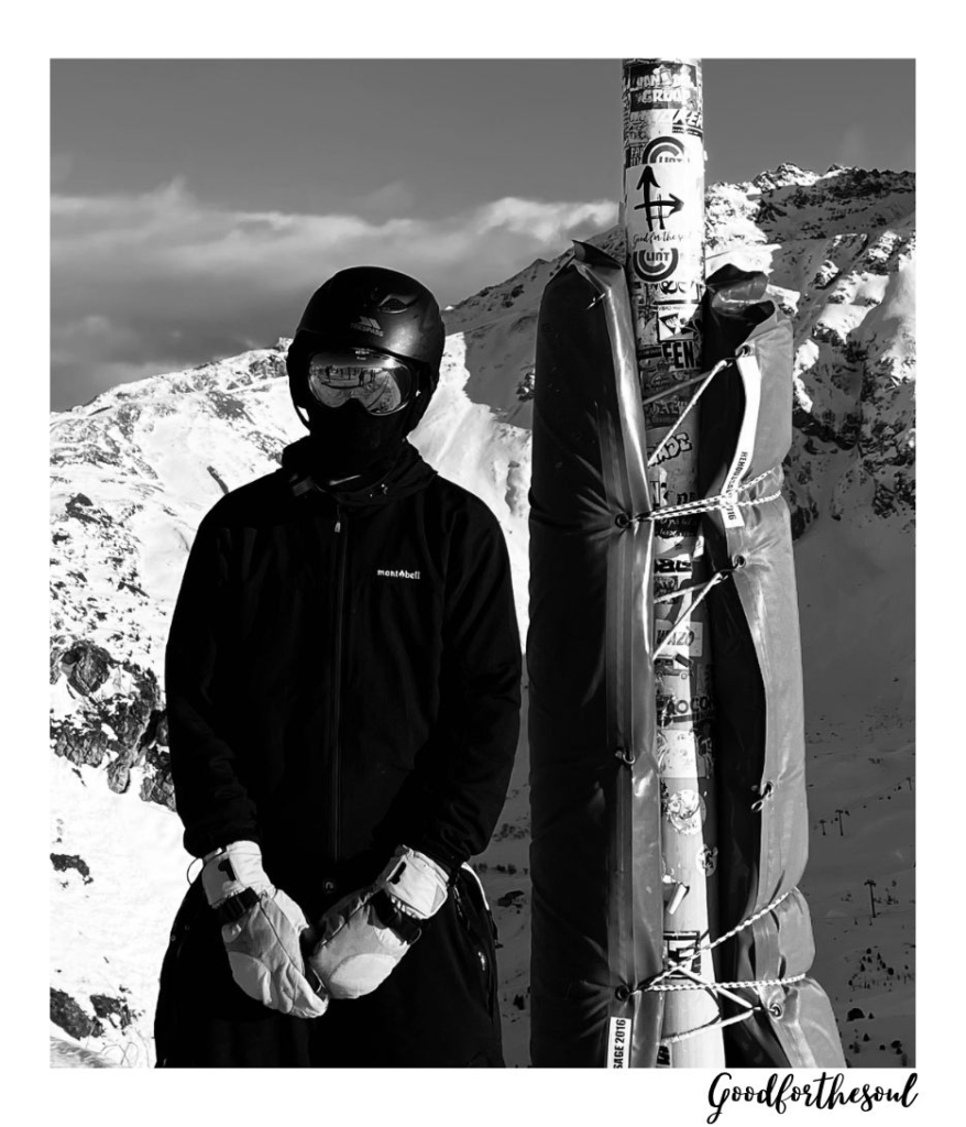 Good for the soul snowboarder portrait