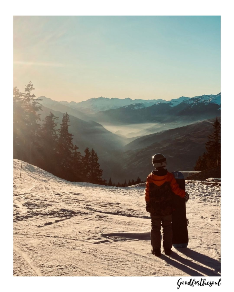 Good for the soul snowboarder portrait